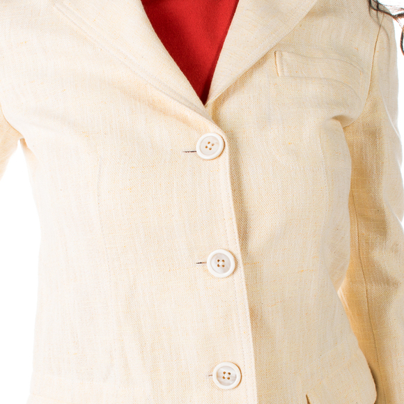 JIL SANDER LIGHT YELLOW SUIT JACKET | WOMENS SIZE XS - Picture 3 of 5